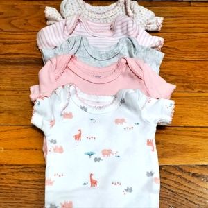 Lot of 5 Premature Preemie Onesies
